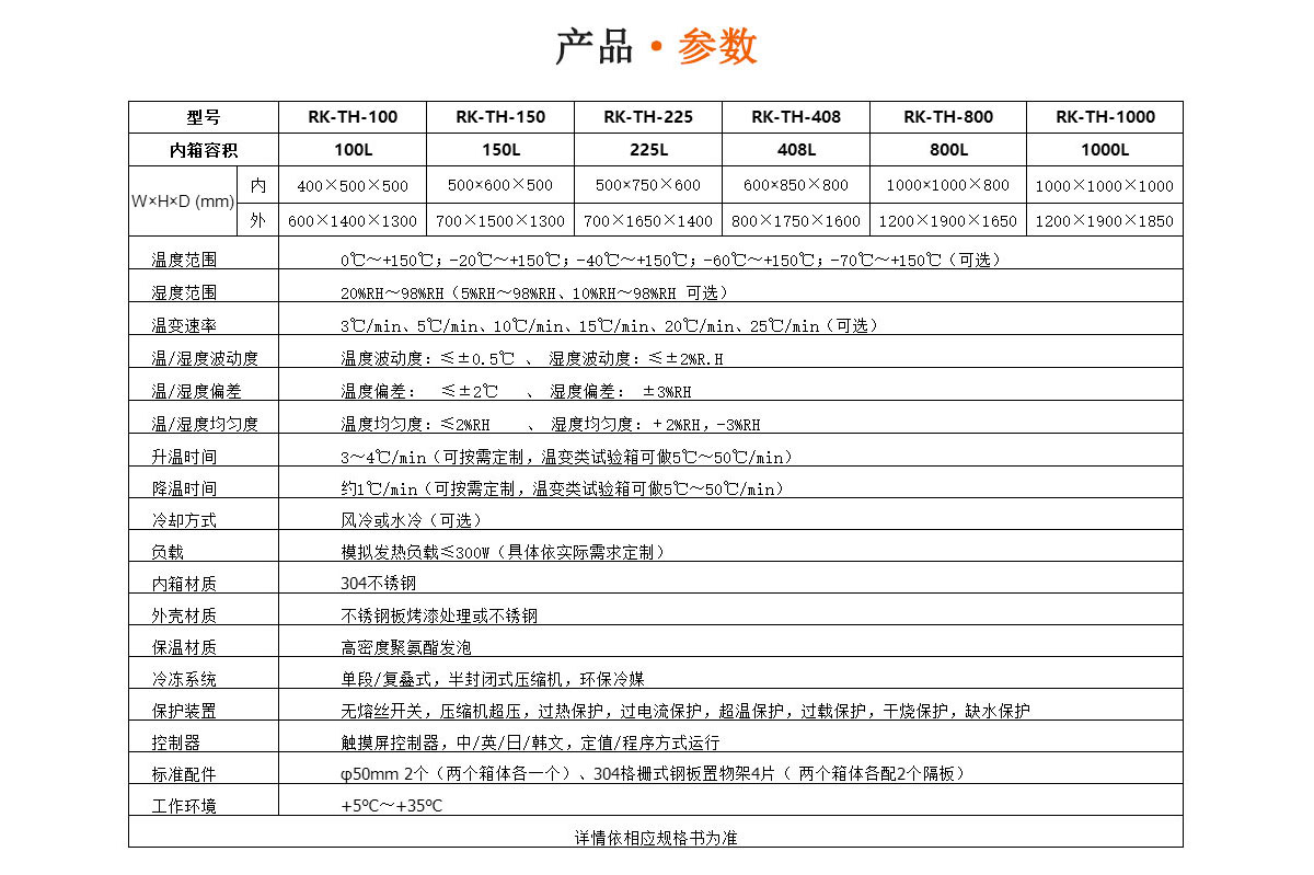 瑞凯双85试验箱参数