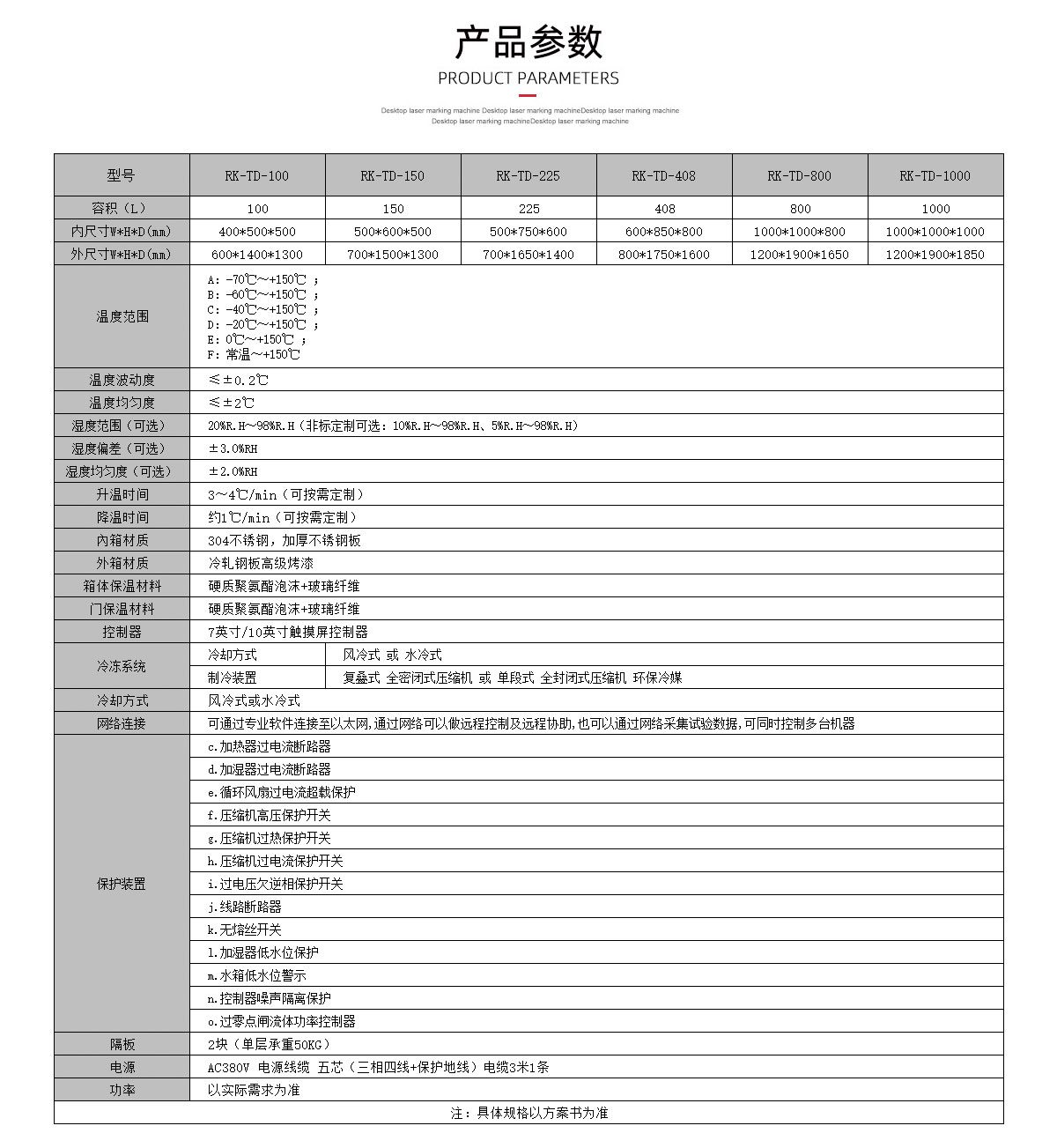 高低温试验箱参数瑞凯仪器