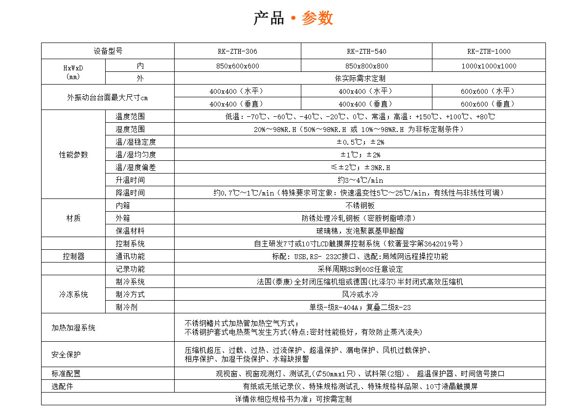 温湿度振动三综合试验箱参数瑞凯仪器